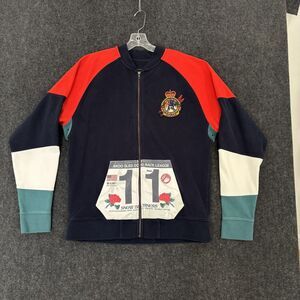 AKOO Track Jacket Men's XXL Navy Red Full Zip Colorblock Ski Resort Patch